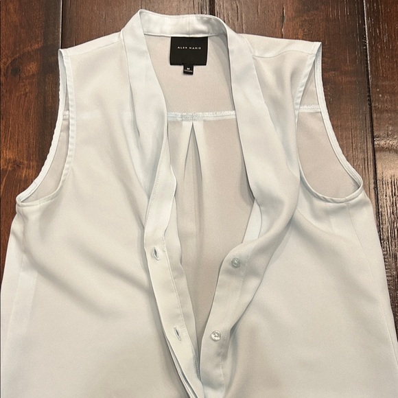New York & Company Baby Blue Sleeveless Blouse - Picture 3 of 4